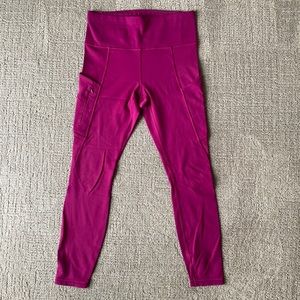 Athleta side pockets fuchsia leggings